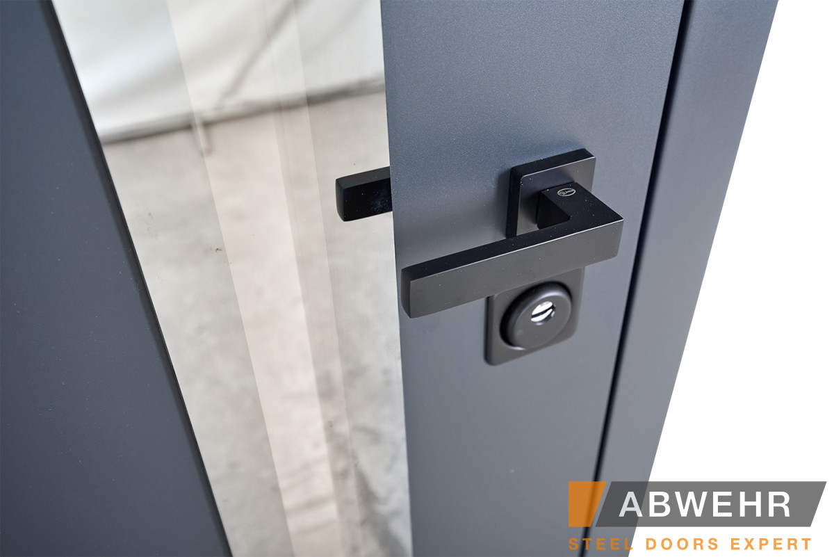 Вхідні Двері Defender (KTM) 506 Nordi Glass RAL 7021Т Abwehr