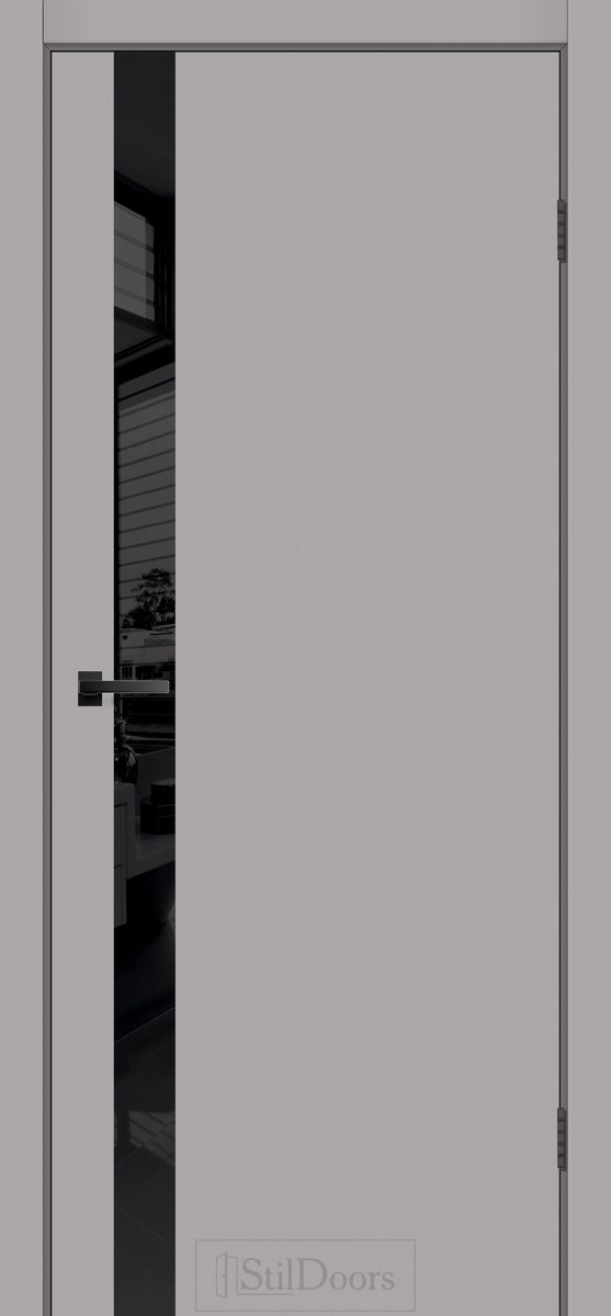 Міжкімнатні двері StilDoors WILTON RAL7047 Чорне скло Фарба