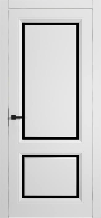 Міжкімнатні двері Estetdoors Glass 2.2 Біла емаль Чорне скло Фарба