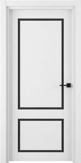 Міжкімнатні двері Estetdoors PL Glass - 2 Білий Мат (Естетдорс) Чорне скло Плівка