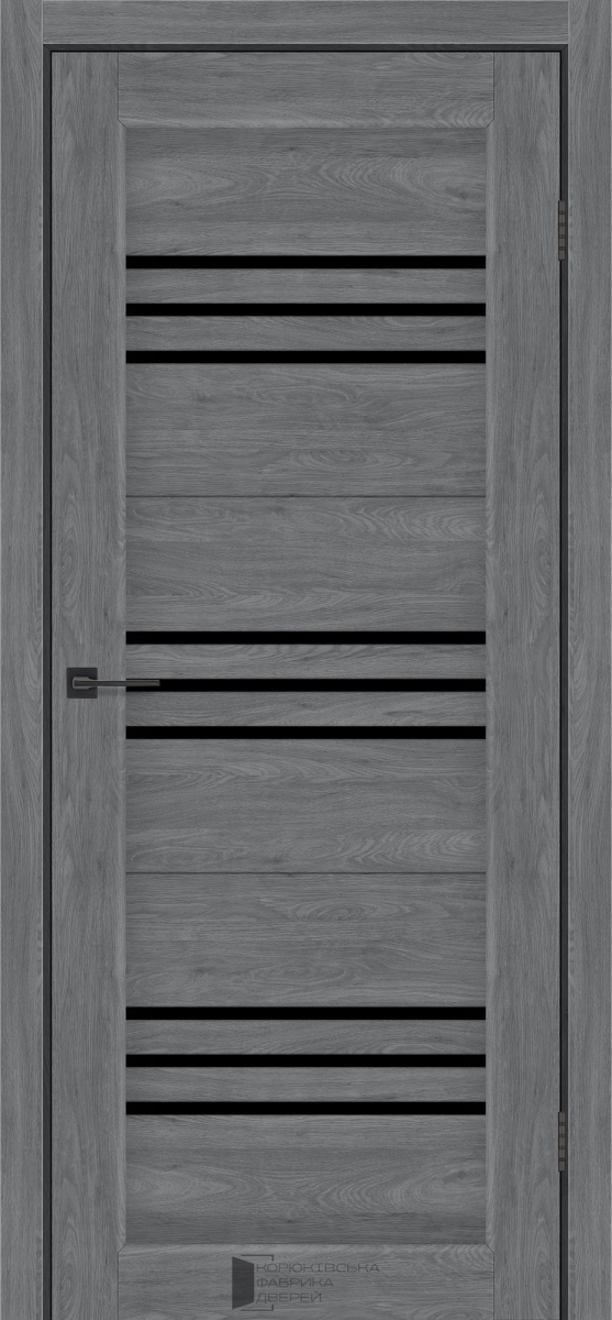 Міжкімнатні двері КФД Trio Бук Графіт Чорне скло Плівка