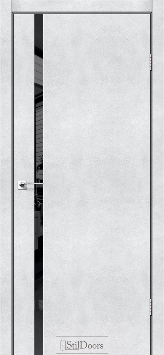 Міжкімнатні двері StilDoors LOFT GLASS Світлий Бетон Чорне скло Плівка