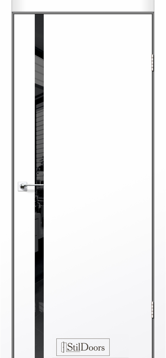 Міжкімнатні двері StilDoors LOFT GLASS Білий матовий Чорне скло Плівка