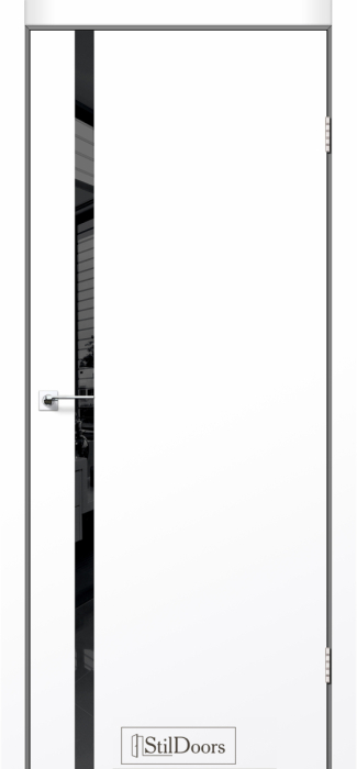 Міжкімнатні двері StilDoors LOFT GLASS Білий матовий Чорне скло Плівка