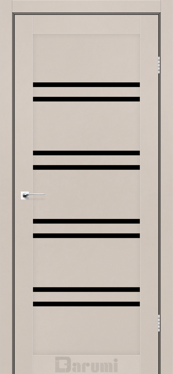 Міжкімнатні двері Darumi MARY Димчастий краст Чорне скло Плівка