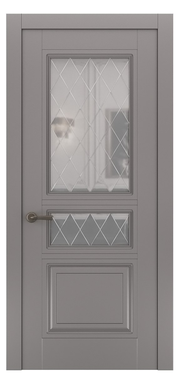Міжкімнатні двері Estetdoors Grand 3D /1.3 RAL7036 Сатин білий з малюнком Фарба