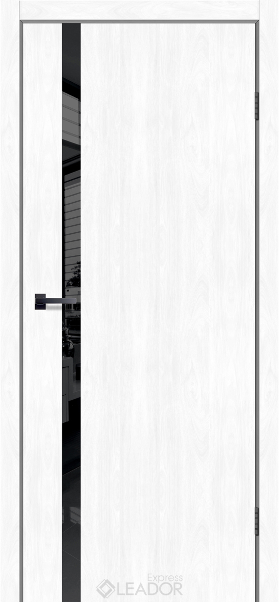 Міжкімнатні двері Leador Express Simpli - loft deko sld-03 Клен білий Чорне скло Плівка