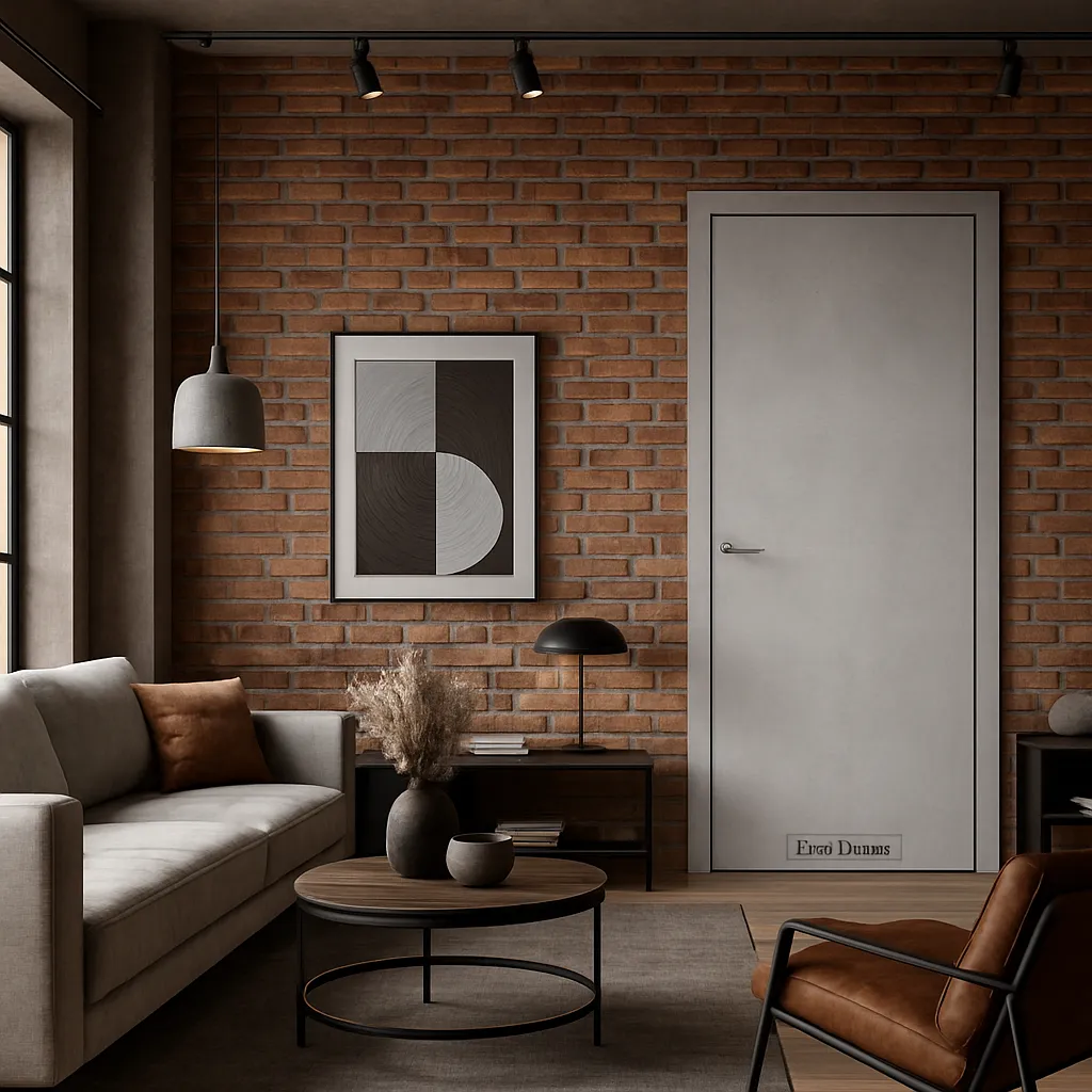Міжкімнатні двері StilDoors LOFT ALUMINIUM Світлий Бетон Глухі Плівка Двері в інтер'єрі