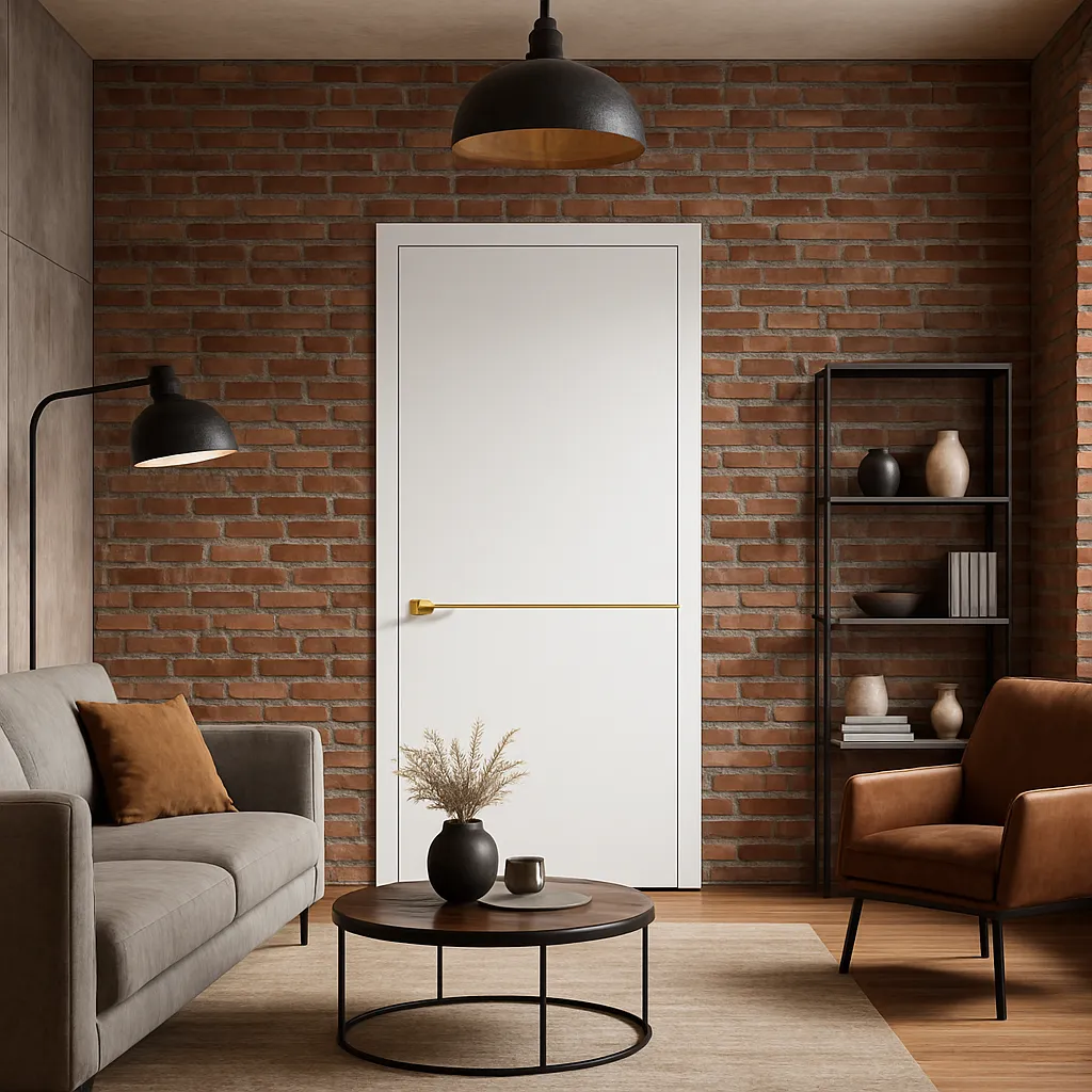 Міжкімнатні двері StilDoors LOFT ALUMINIUM Білий матовий Глухі Плівка Двері в інтер'єрі