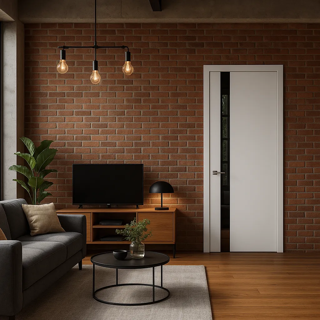 Міжкімнатні двері Korfad Glass loft plato GLP-02 Super PET сірий Чорне скло Плівка Двері в інтер'єрі