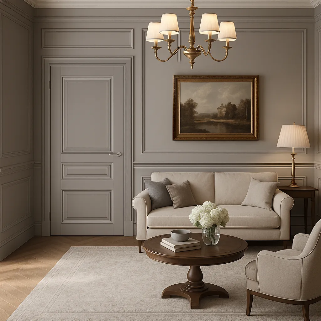 Міжкімнатні двері Estetdoors Grand 2D /1.3 RAL7036 Глухі Фарба Двері в інтер'єрі