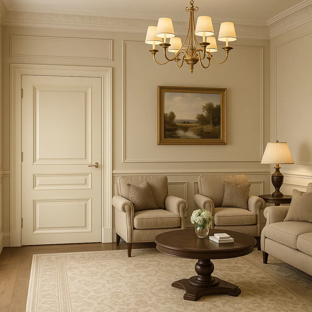 Міжкімнатні двері Estetdoors Grand 2D /2.3 RAL1013 Глухі Фарба Двері в інтер'єрі