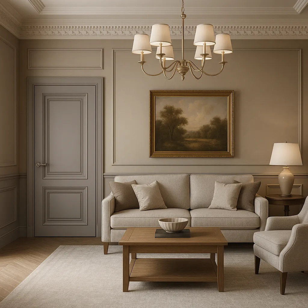 Міжкімнатні двері Estetdoors Grand 2D /4.1 RAL7036 Глухі Фарба Двері в інтер'єрі