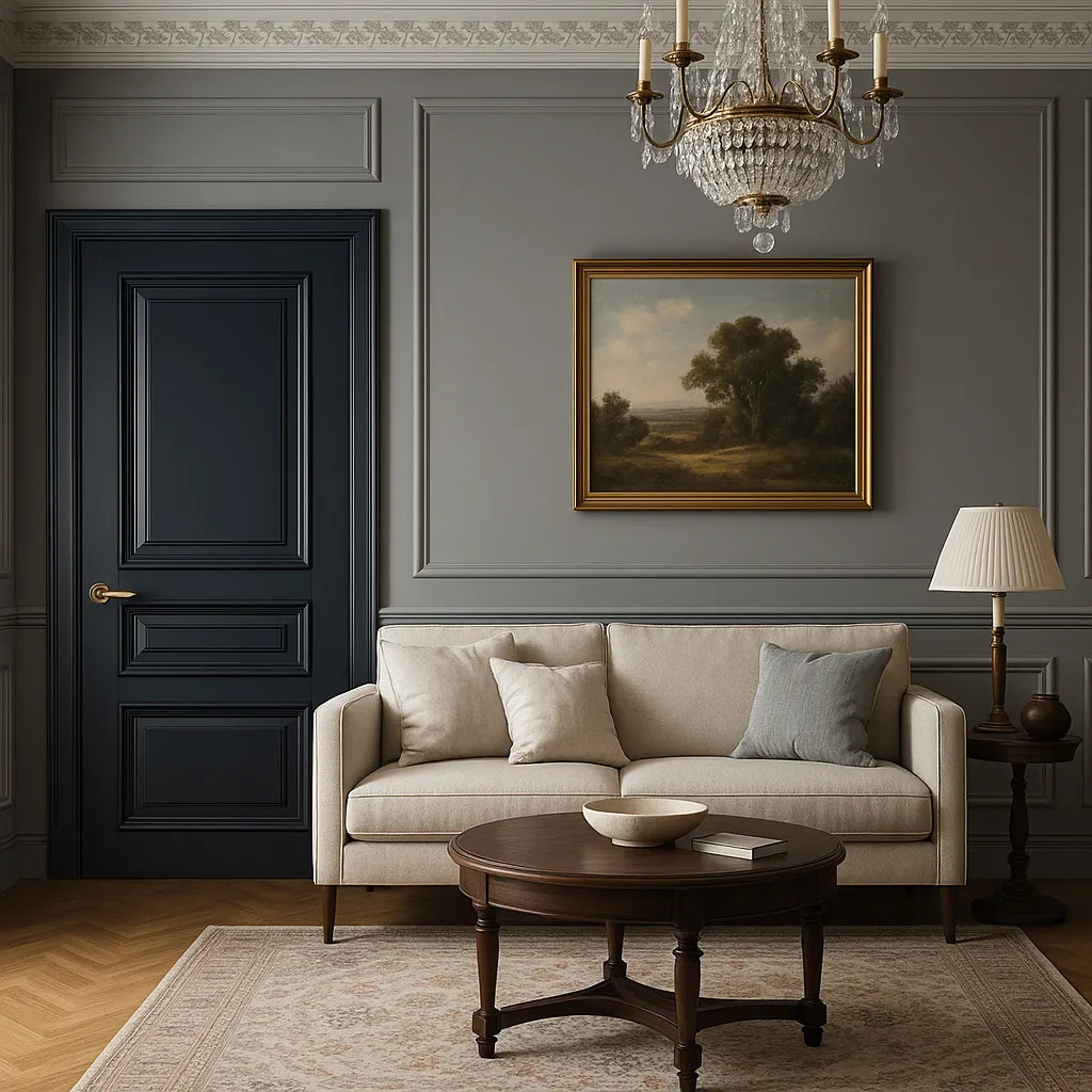 Міжкімнатні двері Estetdoors Grand 3D /1.3 RAL7016 Глухі Фарба Двері в інтер'єрі
