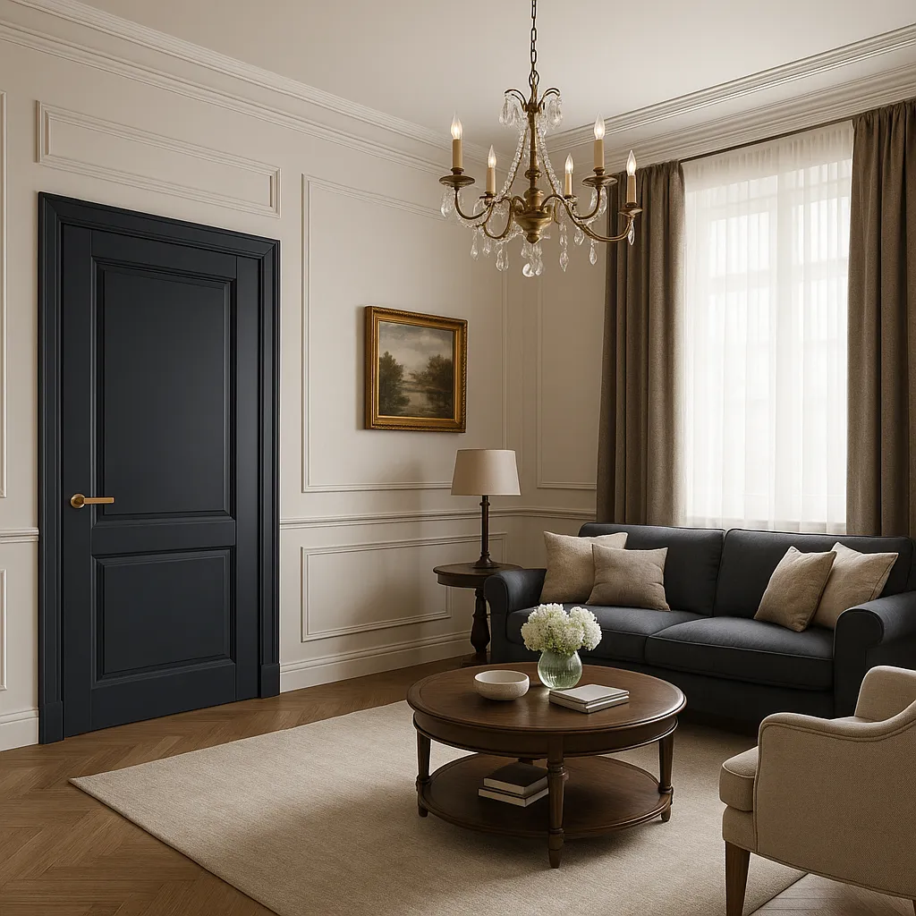 Міжкімнатні двері Estetdoors Grand 3D /2.2 RAL7016 Глухі Фарба Двері в інтер'єрі