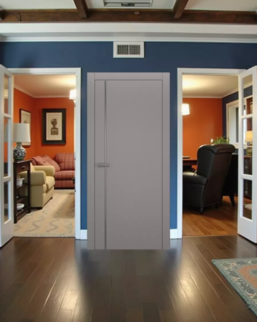 Міжкімнатні двері Estetdoors Molding 1 В (Estet) RAL7036 Глухі Фарба Двері в інтер'єрі