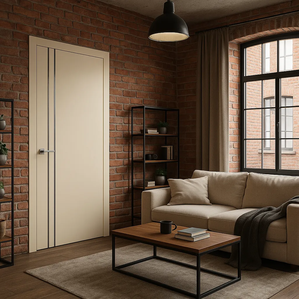 Міжкімнатні двері Estetdoors Molding 2 В (Estet) RAL9001 Глухі Фарба Двері в інтер'єрі