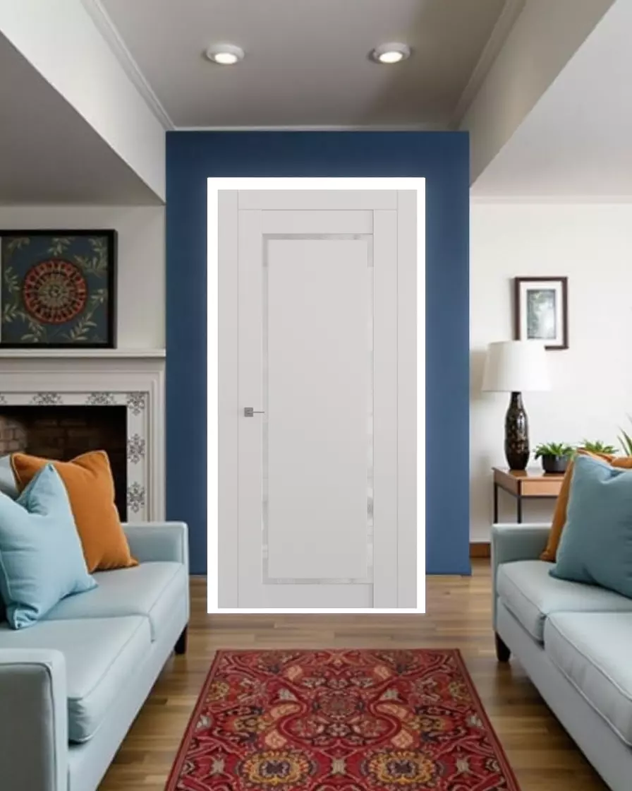 Міжкімнатні двері Estetdoors PL Glass - 1 Білий Мат (Естетдорс) Сатин білий Плівка Двері в інтер'єрі