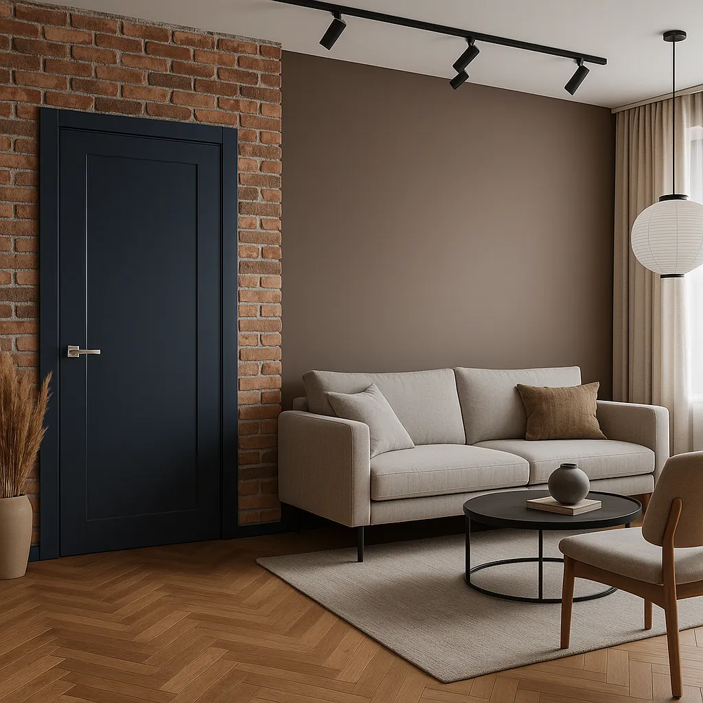 Міжкімнатні двері Estetdoors ULTRA 5 RAL7016 Дзеркало графіт Фарба Двері в інтер'єрі